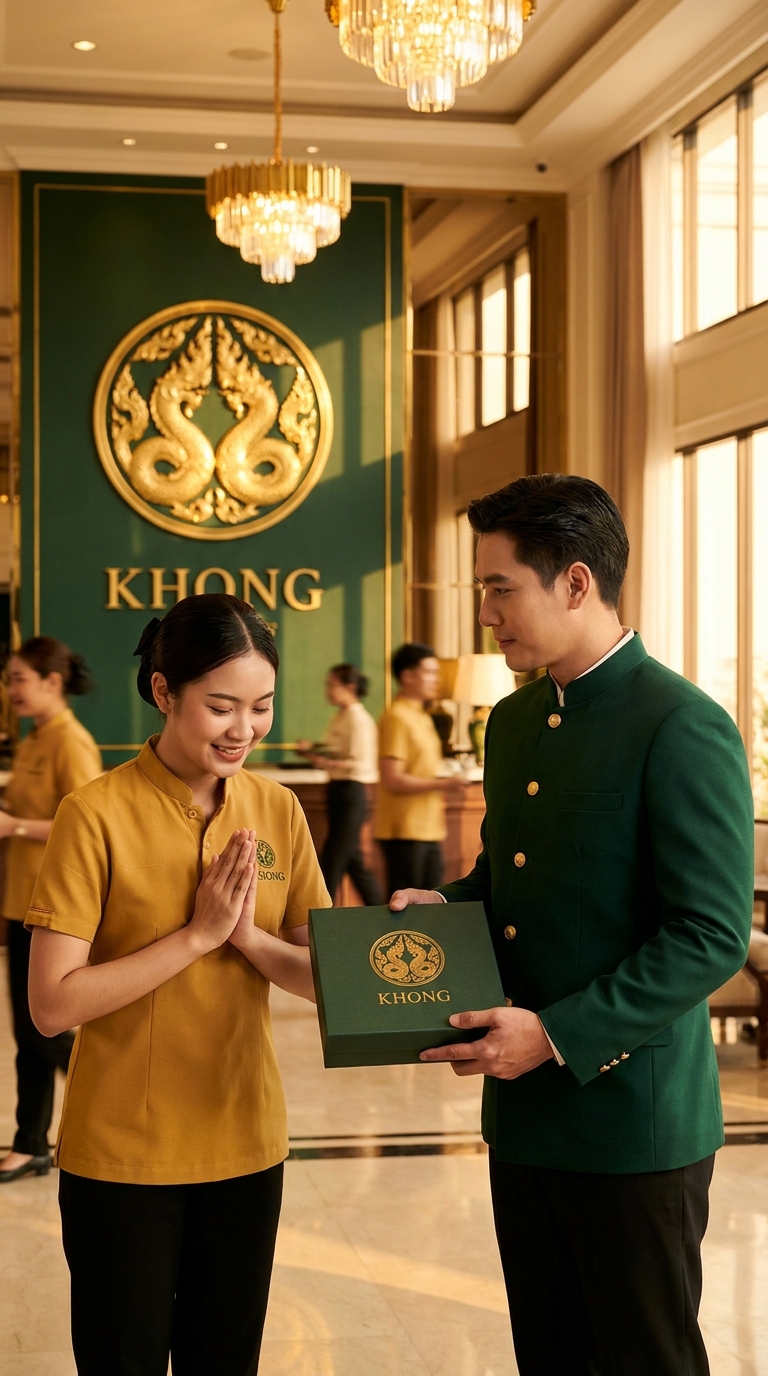KHONG concierge performing the formal greeting